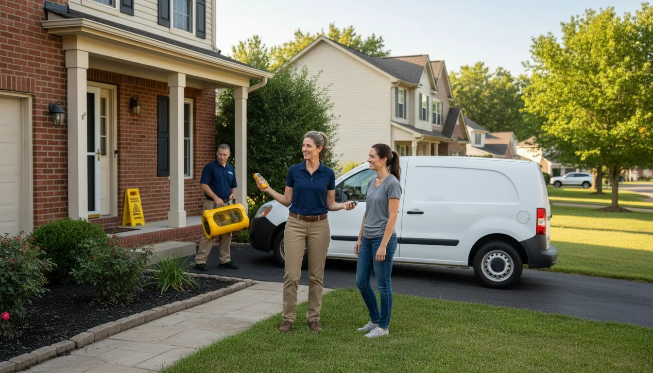 Residential water damage restoration in Fithian, IL